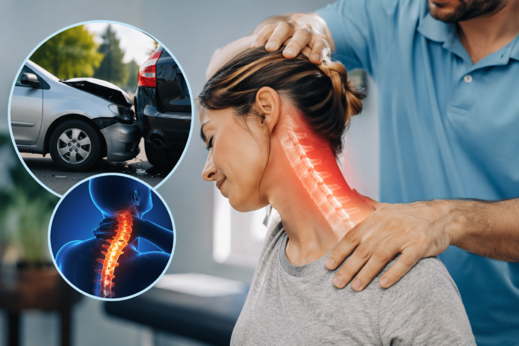 Neck pain relief from whiplash